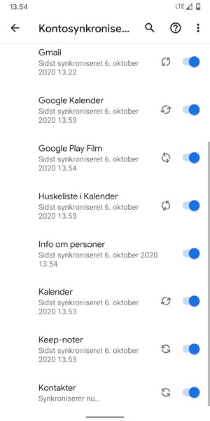Dine kontakter fra Google vil nu blive synkroniseret til din telefon