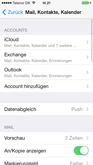 Wählen Sie Account hinzufügen