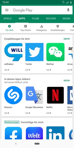 Wählen Sie die Suchleiste
