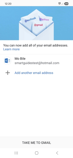 Select TAKE ME TO GMAIL