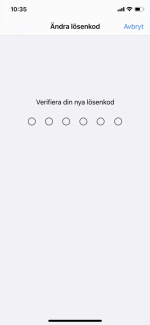 Ange ditt nya lösenord igen