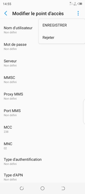 Sélectionnez ENREGISTRER