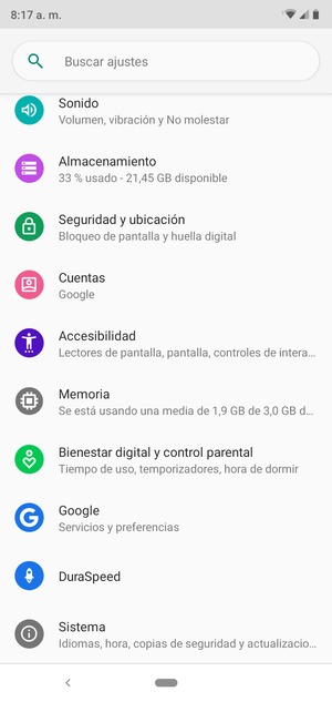 Desplácese y seleccione Cuentas