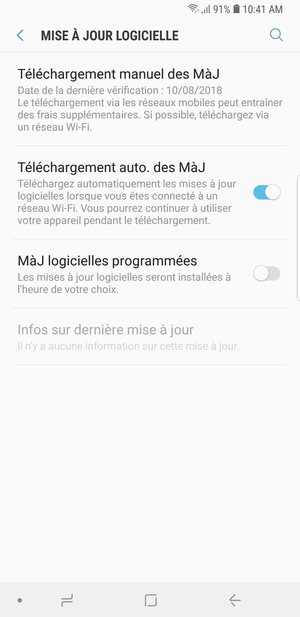 Sélectionnez Téléchargement manuel des MÀJ