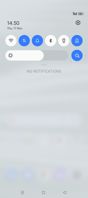 Slide down the top menu again