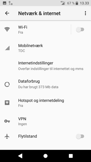 Vælg Mobilnetværk