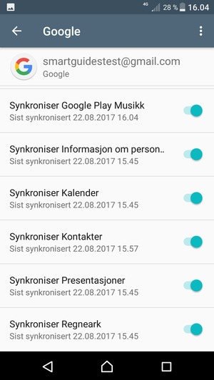 Forsikre deg om at Synkroniser Kontakter er valgt