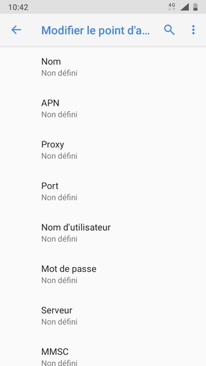 Saisissez les informations MMS