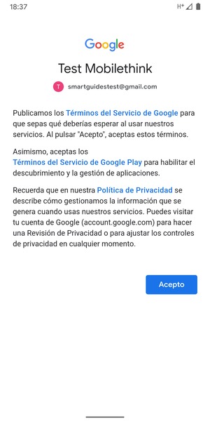 Seleccione Acepto