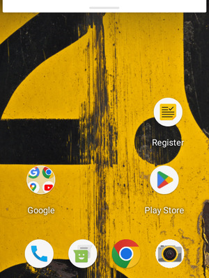 Slide down the top menu
