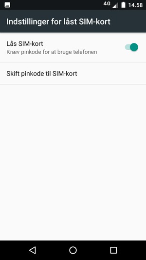 Vælg Skift pinkode til SIM-kort