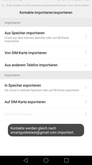 Ihre Kontakte werden in Ihrem Google Konto gespeichert und auf Ihrem Handy gespeichert, wenn Google das nächste Mal synchronisiert wird.