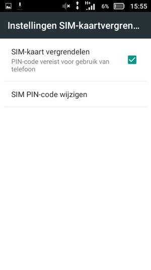 Selecteer SIM PIN-code wijzigen
