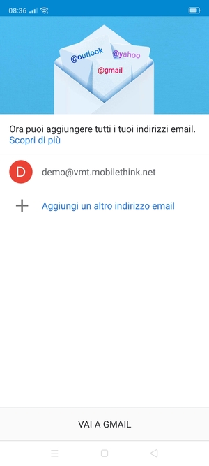 Seleziona VAI A GMAIL