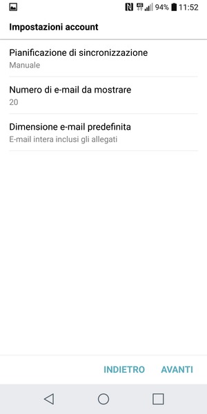 Seleziona AVANTI