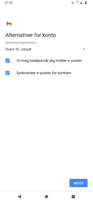 Velg NESTE