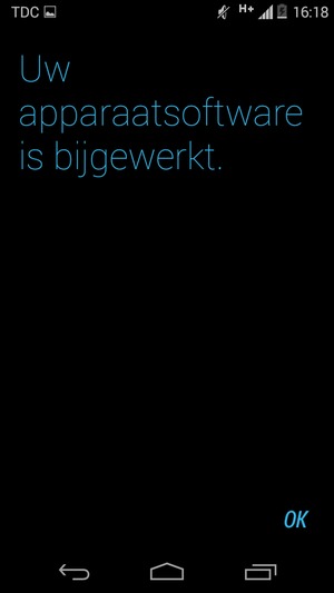 Als uw telefoon up-to-date is, zult u het volgende scherm zien.