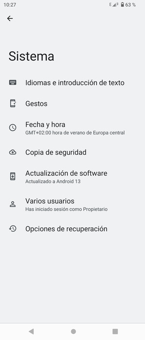 Seleccione Copia de seguridad
