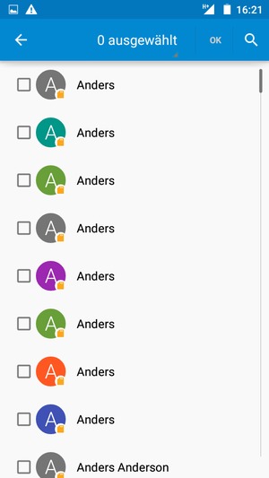 Wählen Sie 0 ausgewählt