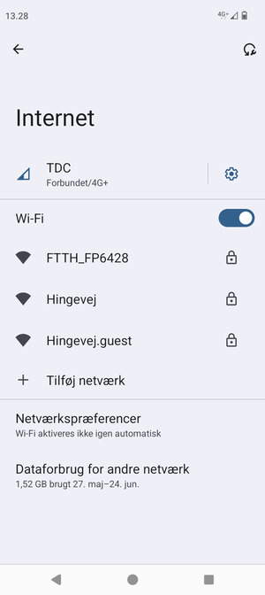 Vælg det trådløse netværk, du ønsker at oprette forbindelse til