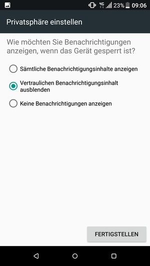 Wählen Sie die gewünschte Option und wählen Sie FERTIGSTELLEN