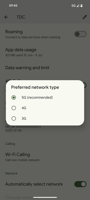 Select your preferred option