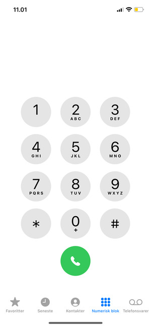 Vælg Telefonsvarer