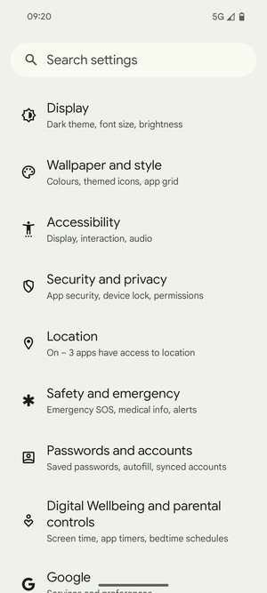 Scroll to and select Location