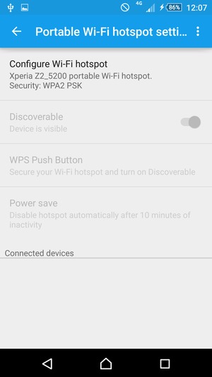 Select Configure Wi-Fi hotspot