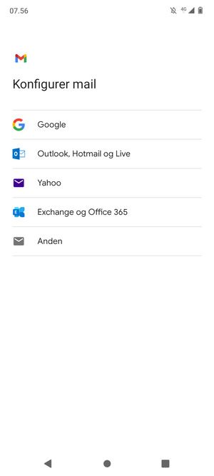 Vælg Outlook, Hotmail og Live