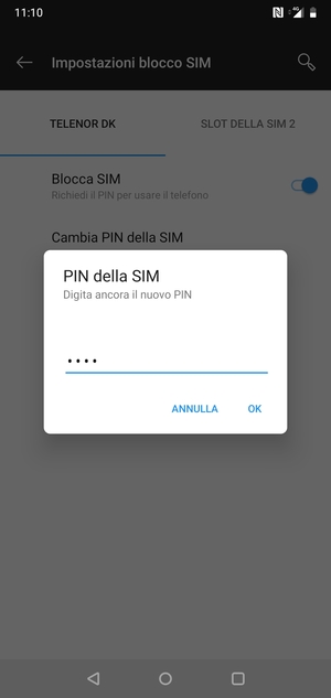 Conferma il nuovo PIN della SIM e seleziona OK