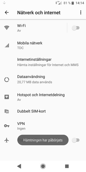Vänta på att nedladdningen avslutas