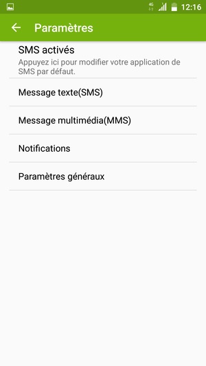 Sélectionnez Message texte(SMS)