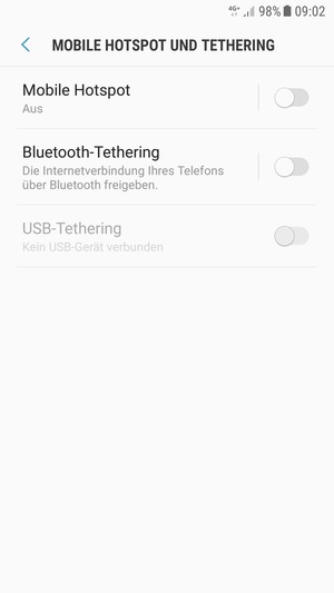 Wählen Sie Mobile Hotspot