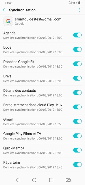 Sélectionnez le bouton du Menu