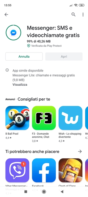 Attendi il completamento del processo di installazione