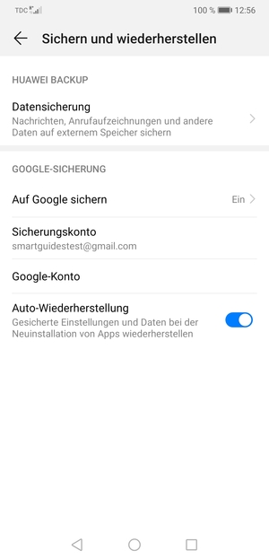Wählen Sie Sicherungskonto