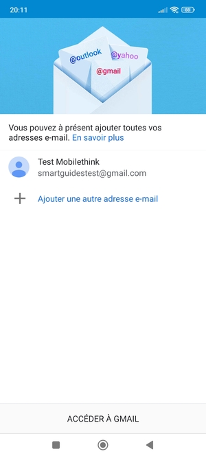 Sélectionnez ACCÉDER À GMAIL