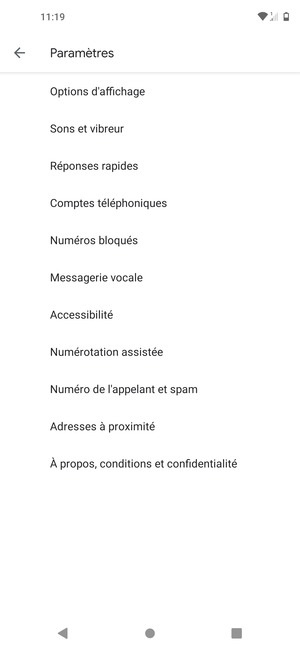 Sélectionnez Messagerie vocale