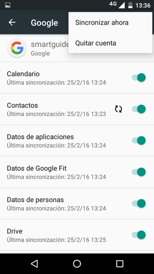 Seleccione Sincronizar ahora