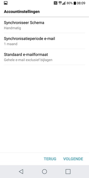 Selecteer VOLGENDE