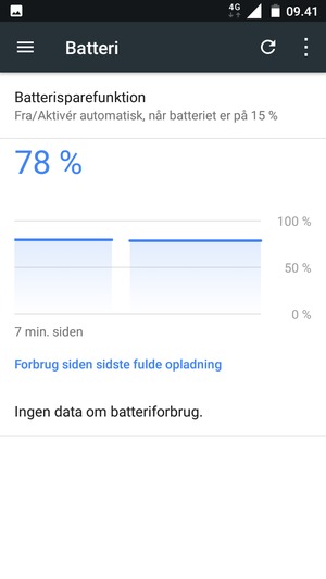 Vælg Batterisparefunktion