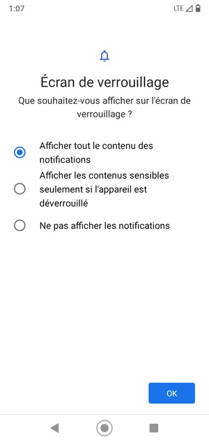 Sélectionnez votre option préférée et sélectionnez OK