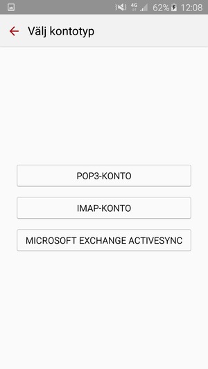 Välj MICROSOFT EXCHANGE ACTIVESYNC