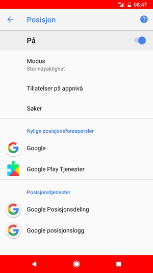Slå av Posisjon