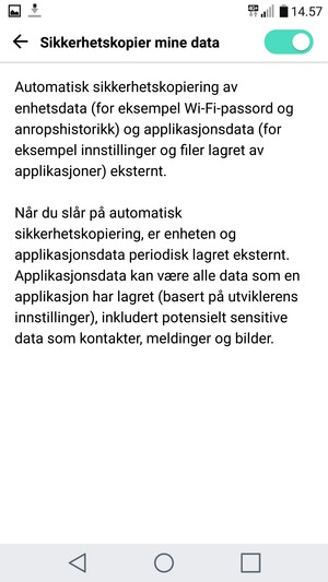 Velg tilbake-knappen
