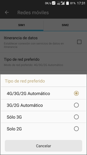 Seleccione la opción deseada