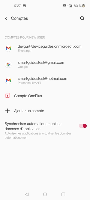 Sélectionnez votre compte Google