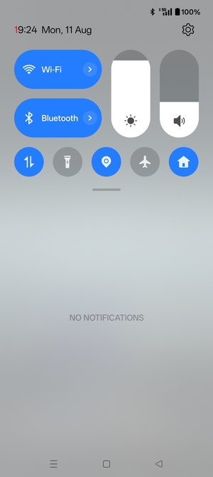 Slide down the top menu again