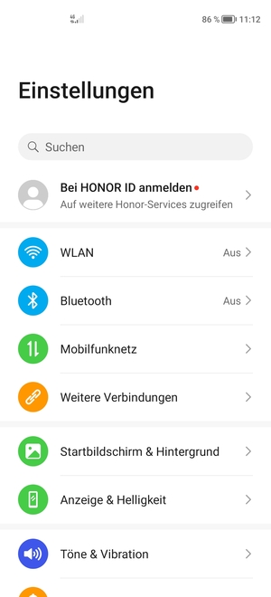 Wählen Sie Mobilfunknetz